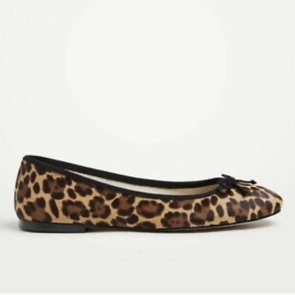 Ann Taylor Matilde Leopard Print calf hair Ballet Flats Sz 8.5 - Picture 1 of 12